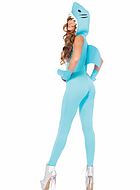 Female shark, body costume, hood, sleeveless, fin